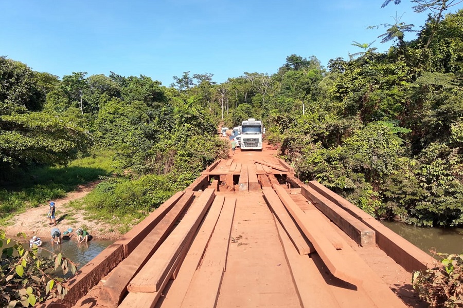 Aripuanã: Estrada da MT-208 é interditada para reparo em ponte 