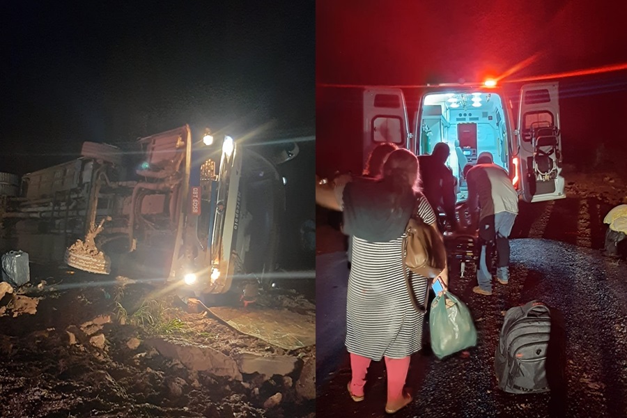 Ônibus tomba e deixa passageiros feridos na MT 208 em Aripuanã   