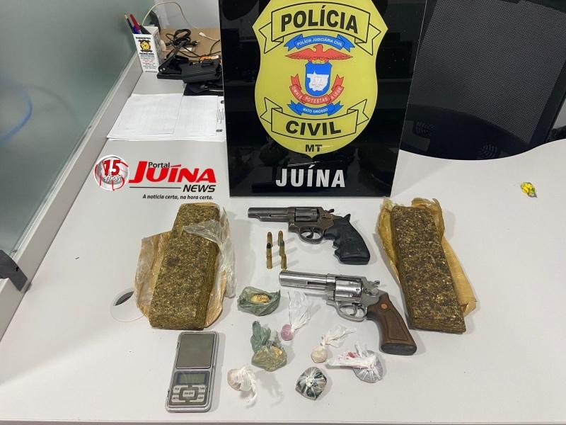 Polícia Civil prende membros do Comando Vermelho e apreende drogas e armas de fogo em Juína 