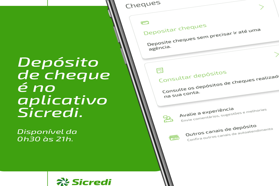 Sicredi lança depósito de cheques via app 