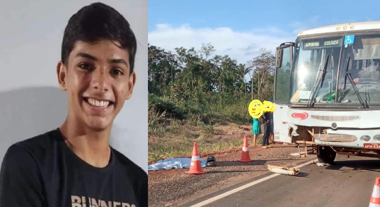 Adolescente bate moto de frente com ônibus e morre na MT 208, em Aripuanã 