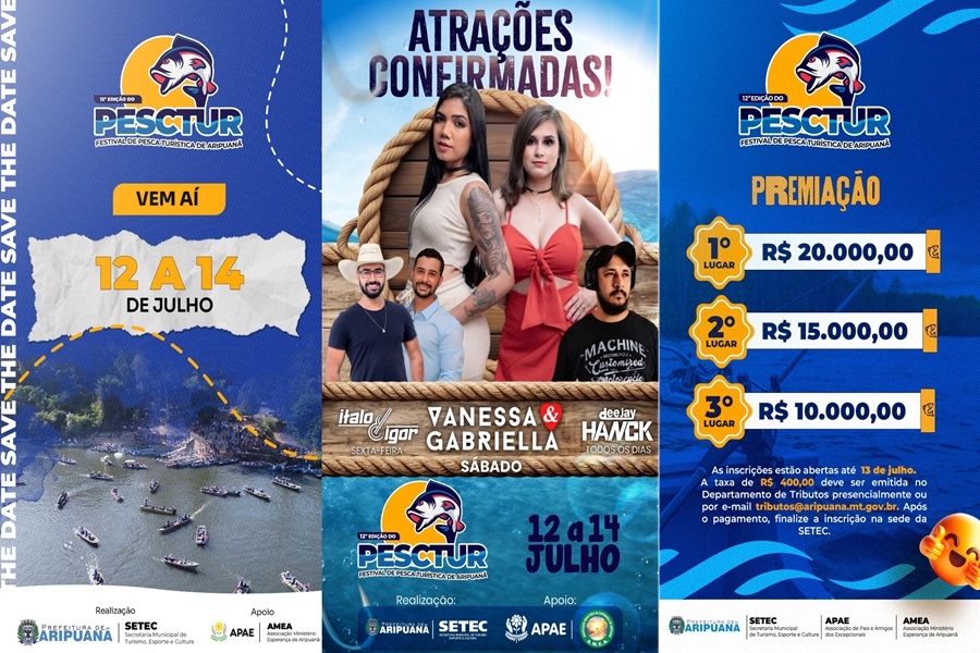 Inscrições para 12ª edição do Festival de Pesca Turística de Aripuanã estão abertas 