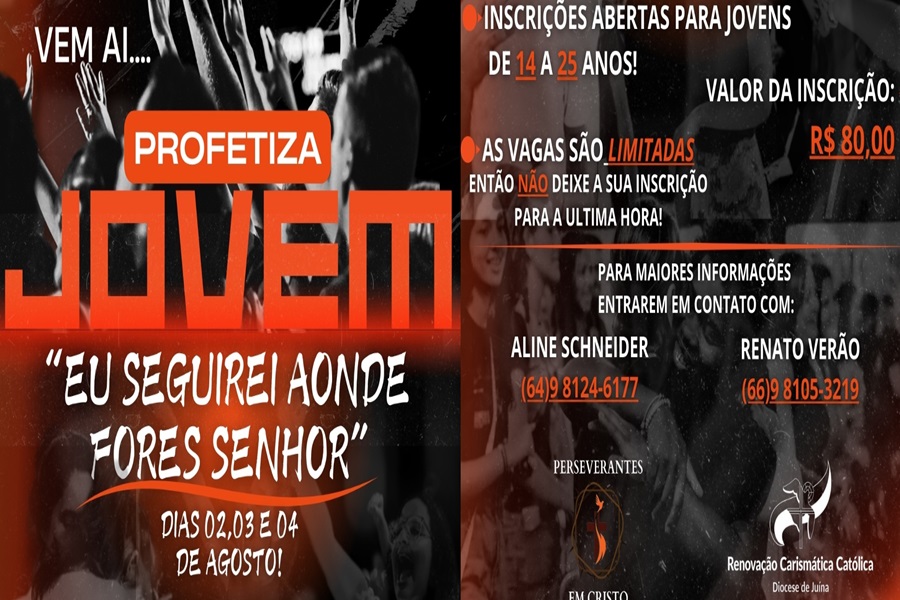 Renovação Carismática Católica realiza 'Profetiza Jovem' e convida população de Aripuanã    