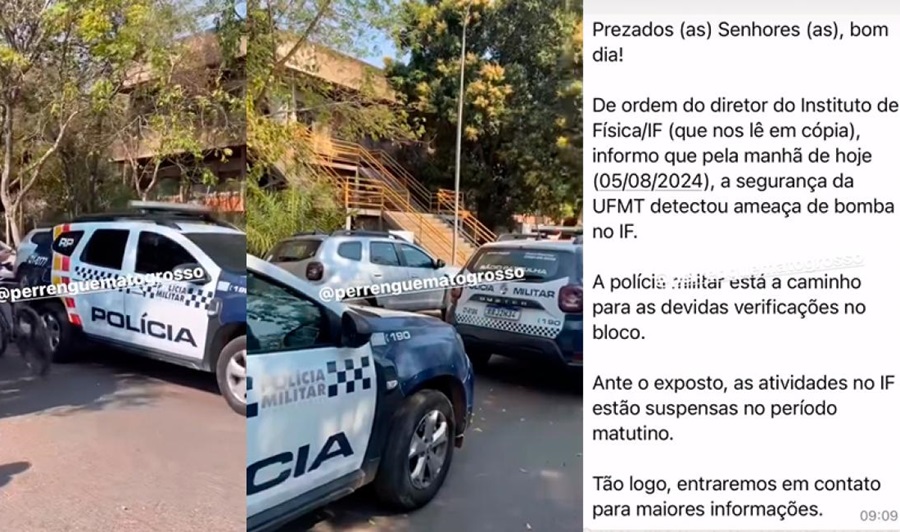Ameaça de bomba esvazia bloco do Instituto de Física da UFMT 