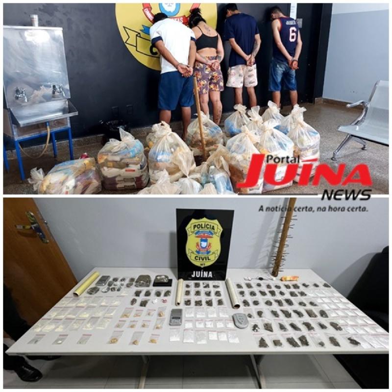 Polícia Civil desmantela quadrilha do CV em Juína, prende oito suspeitos e apreende drogas e cestas básicas 