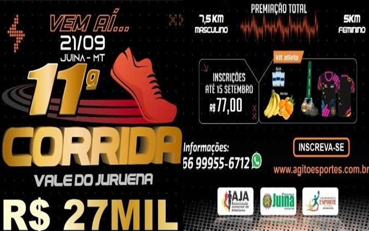 11ª Corrida Vale do Juruena vai movimentar Juína neste sábado com atletas de todo o estado 