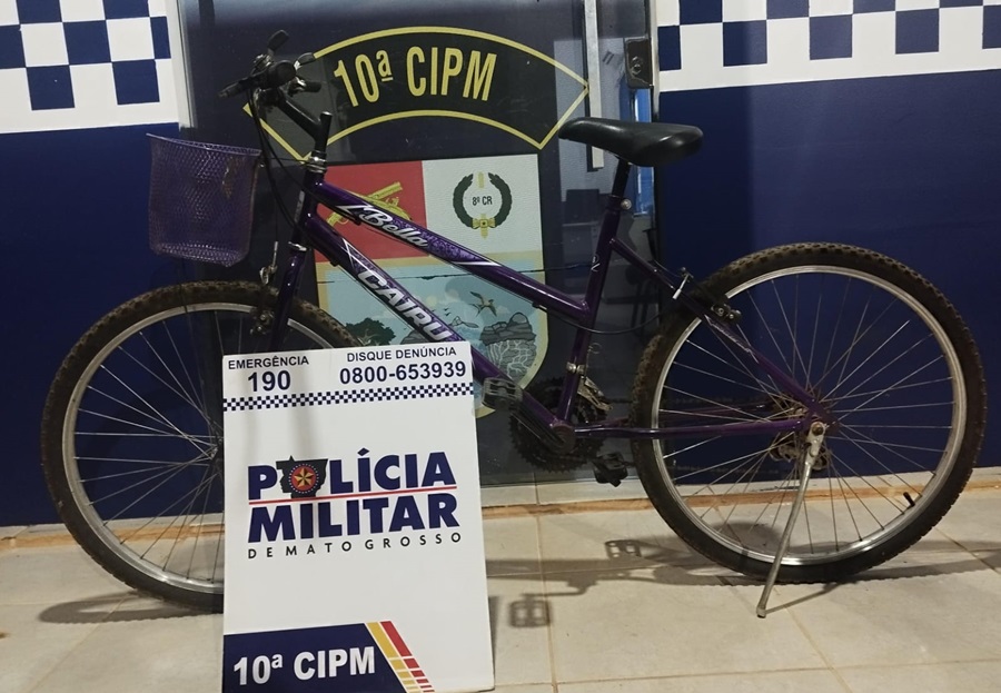 Polícia Militar de Aripuanã recupera bicicleta furtada; objeto está no quartel aguardando o proprietário 