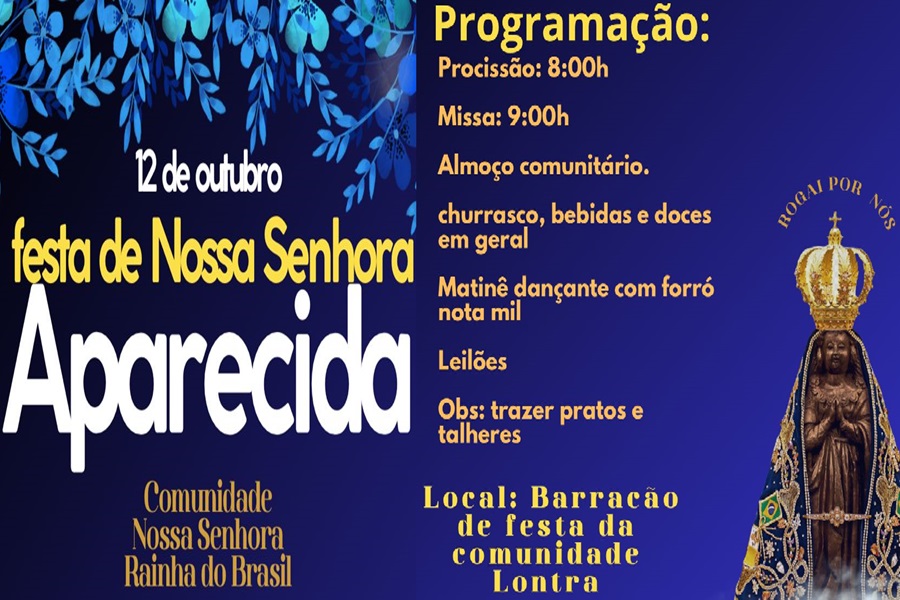 Comunidade Rainha do Brasil realiza Festa em homenagem a Nossa Senhora Aparecida em Aripuanã 