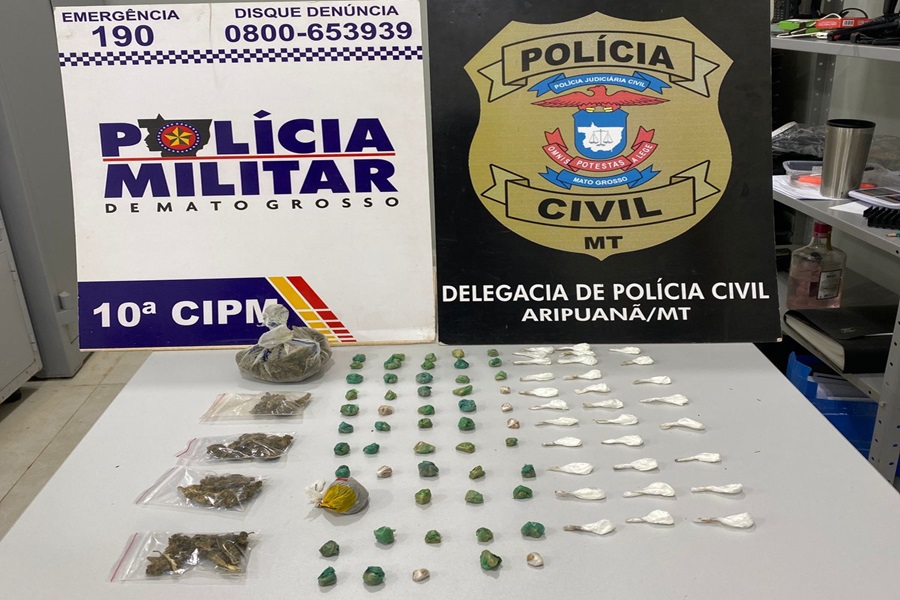 Operação policial em Aripuanã prende dois suspeitos por tráfico de drogas e associação criminosa 