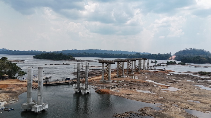 Obras da maior ponte de Mato Grosso chegam a 30% de execução; veja fotos 