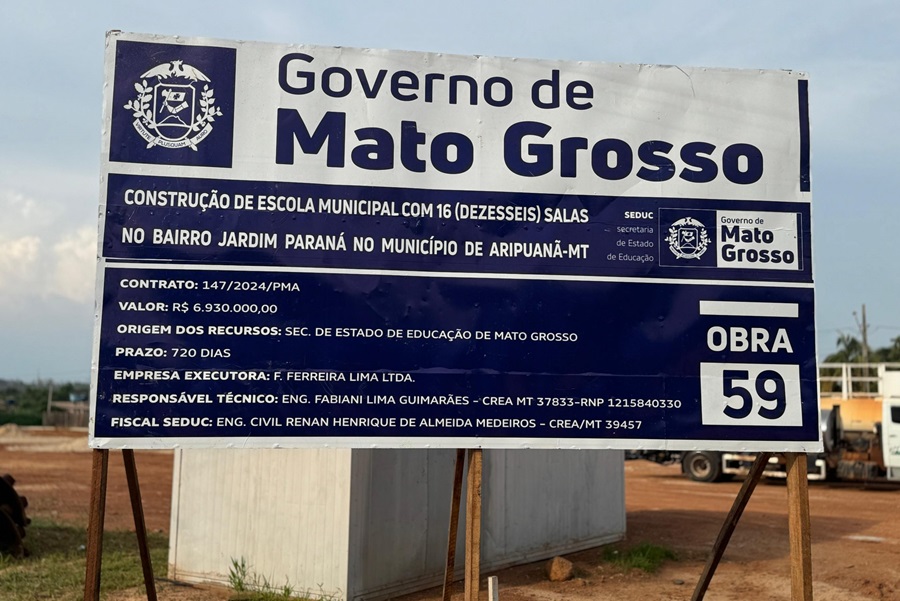 Aripuanã dá início à construção de nova escola no bairro Jardim Paraná