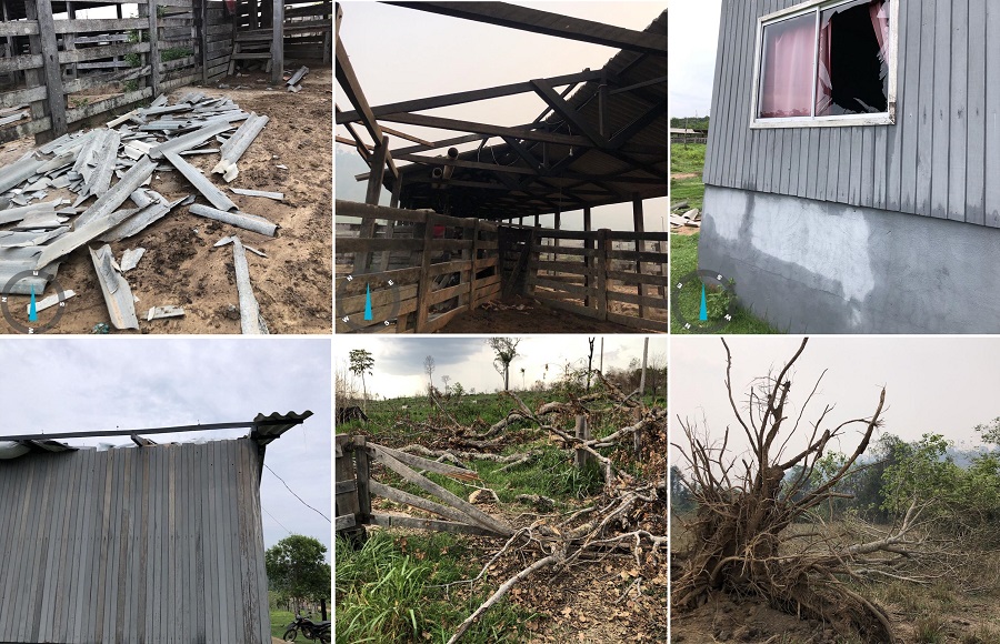 Chuva e ventos fortes provocam destruição em propriedade rural de Aripuanã 