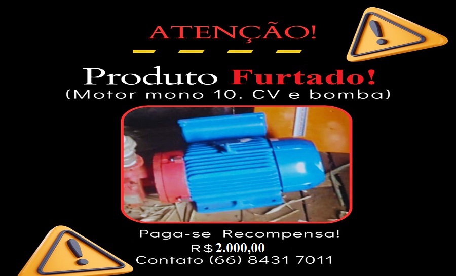 Empresário de Aripuanã relata furto de equipamentos e oferece recompensa por informações 