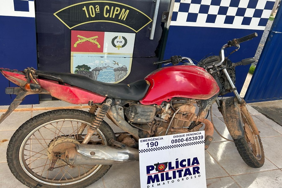 Polícia Militar de Aripuanã recupera motocicleta furtada e prende suspeito por receptação 