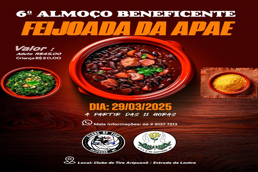 Almoço beneficente da APAE e torneio de tiro esportivo acontecem neste sábado em Aripuanã 
