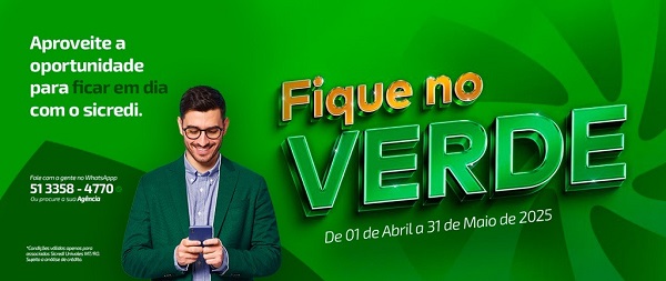 Fique no Verde: ação do Sicredi apoia associados com dívidas em atraso na cooperativa 