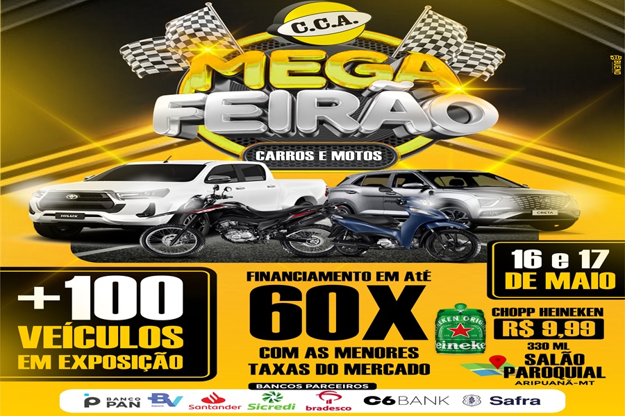 Aripuanã se prepara para o maior evento automotivo da cidade com o 1º Mega Feirão da CCA Veículos 
