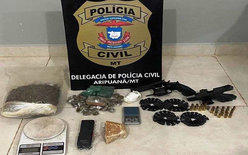 Polícia Civil prende traficantes, apreende armas e drogas, e cumpre mandado por homicídio em Aripuanã 