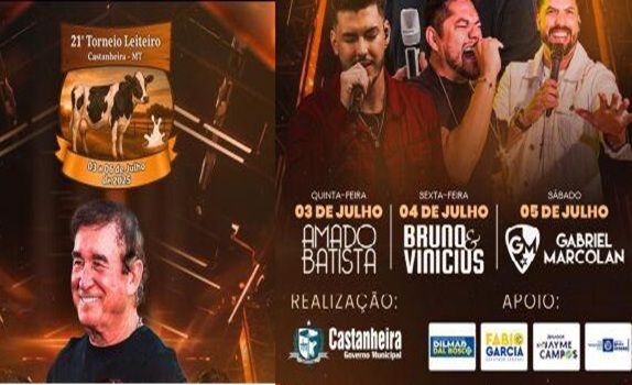 Amado Batista é atração principal no 21º Torneio Leiteiro de Castanheira 