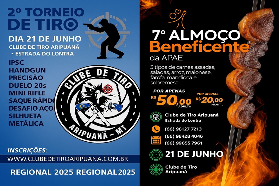 Clube de Tiro e Caça de Aripuanã realiza 2ª Etapa Intermunicipal com competições esportivas e almoço beneficente   