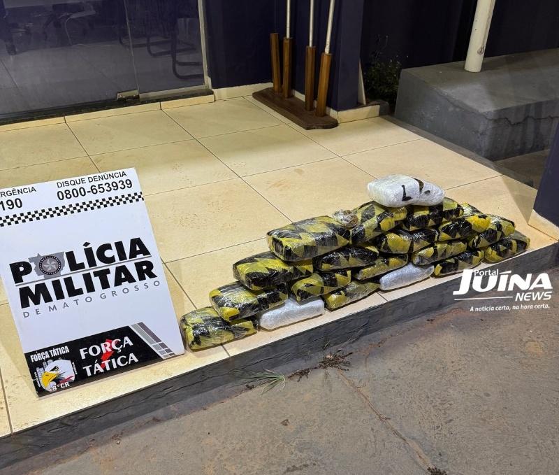 Dois são presos pela Força Tática com Corolla recheado de droga em Juína 