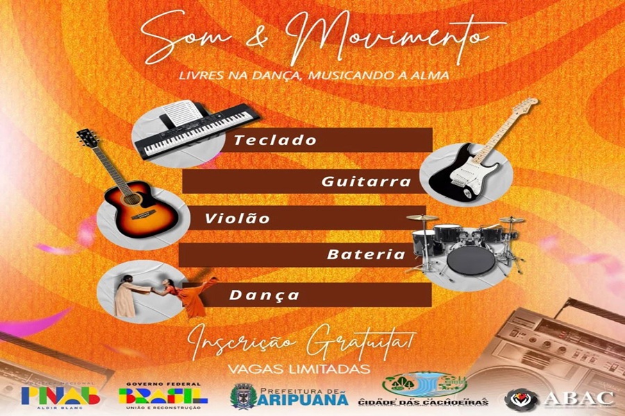 Projeto Som e Movimento abre inscrições gratuitas para aulas de música e dança em Aripuanã 
