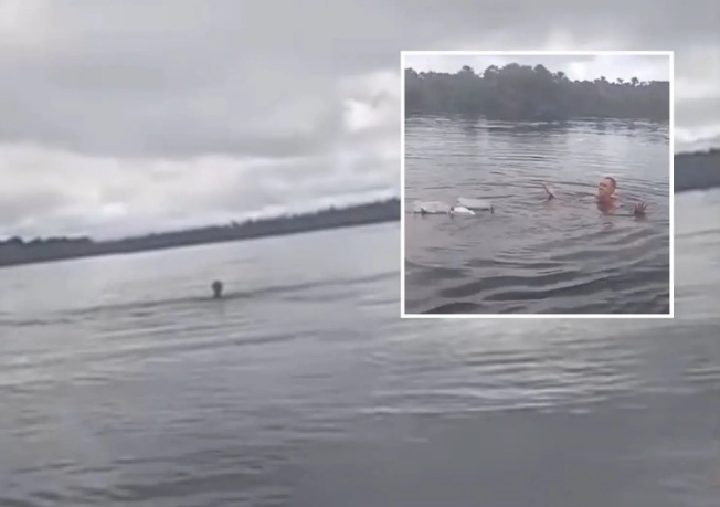 Morador de Juína se lança ao rio Juruena em travessia a nado de 25 quilômetros; veja vídeo 