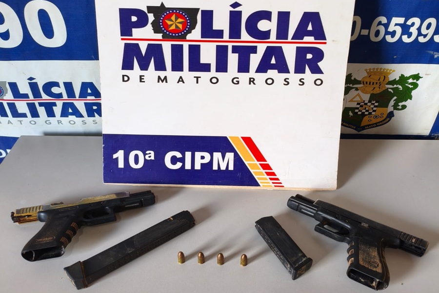 Ação conjunta apreende pistolas 9mm e leva suspeitos à delegacia em Aripuanã 