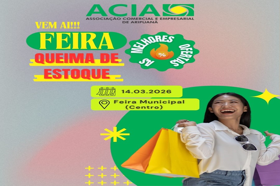 Feira Queima de Estoque 2026 movimenta comércio de Aripuanã neste sábado 