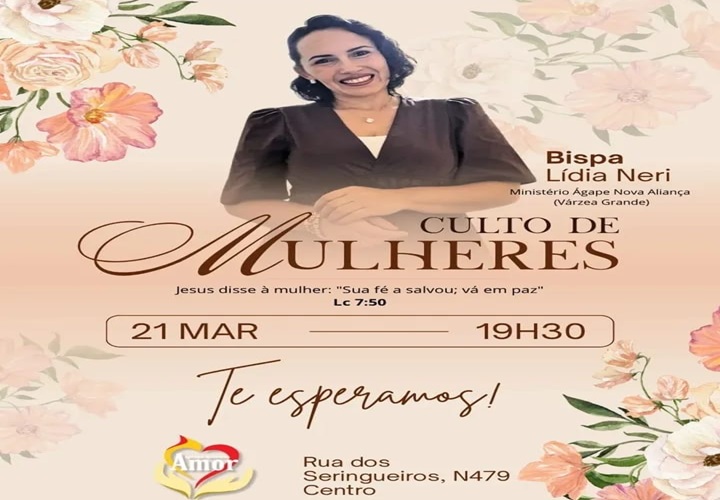 Igreja Amor realiza Culto das Mulheres com participação da Bispa Lídia Neri em Aripuanã 