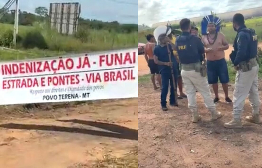 Indígenas queimam pneus em rodovia em protesto por indenização e melhorias 