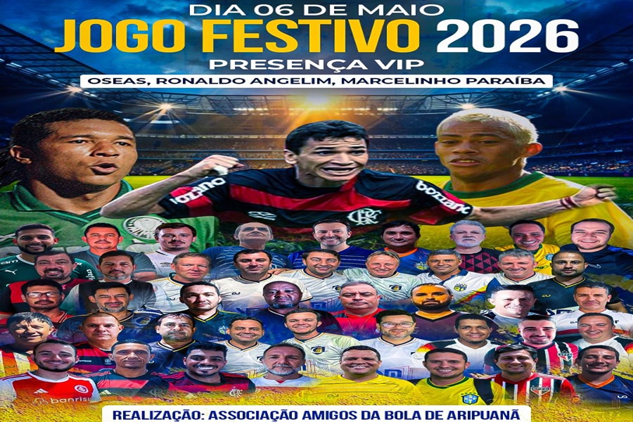 Aripuanã recebe estrelas do futebol brasileiro na 5ª edição do jogo festivo da AABA 