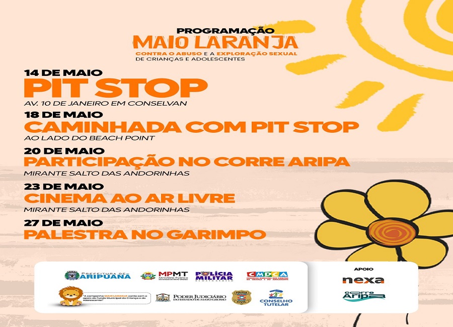 Maio Laranja terá programação especial de conscientização e mobilização em Aripuanã 