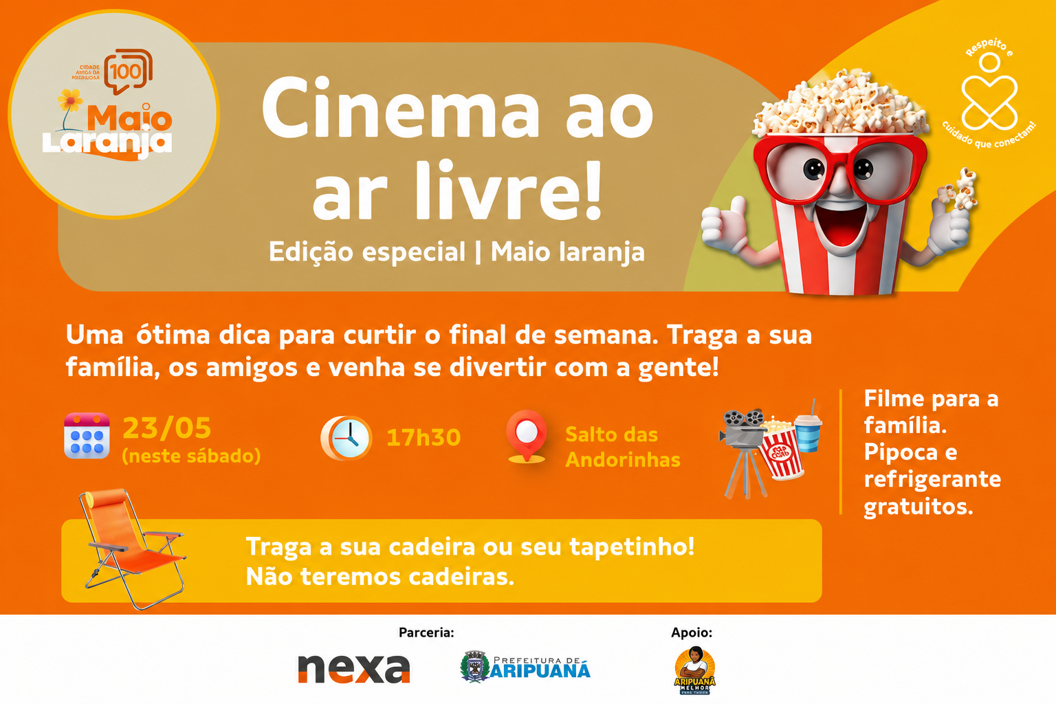 Aripuanã recebe edição especial do ‘Cinema ao Ar Livre’ neste sábado (23)