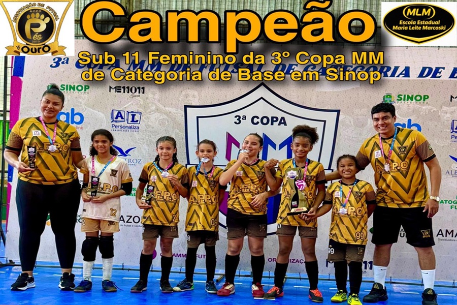 Atleta de Aripuanã conquista título da Copa MM de Futsal Feminino Sub-11 em Sinop 