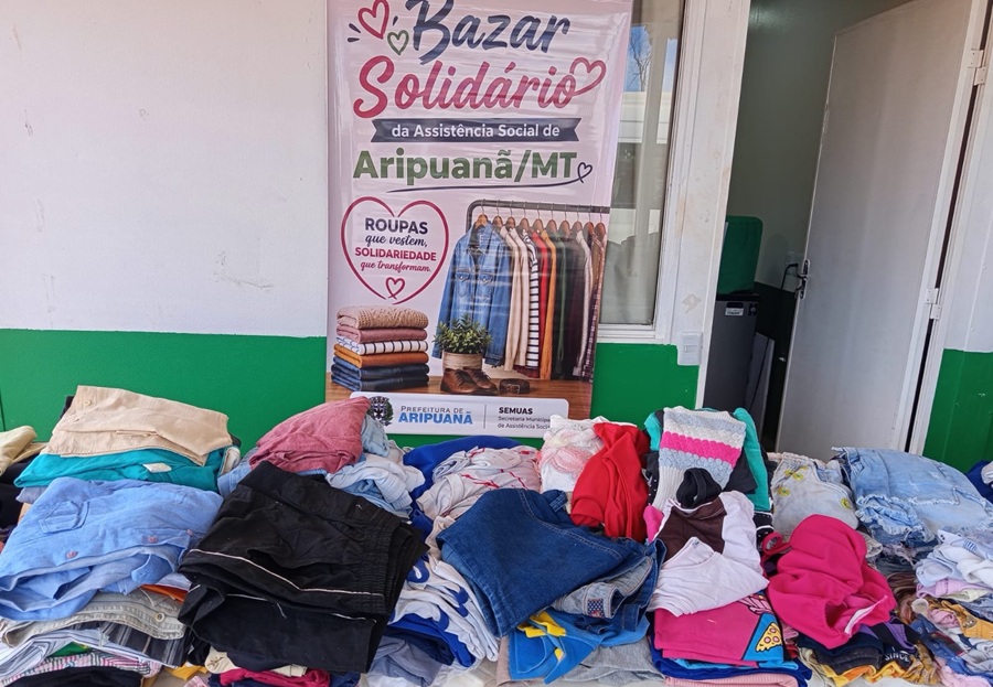 1º Bazar de Roupas Usadas beneficia comunidade da Vila do Garimpo em Aripuanã 