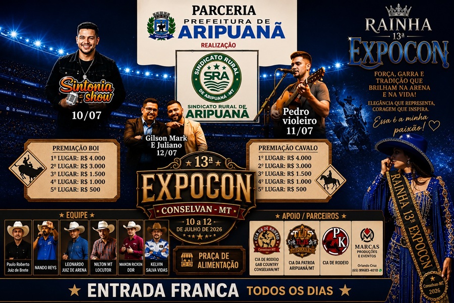 Conselvan se prepara para receber a 13ª EXPOCON com rodeio, grandes shows e premiação de R$ 20 mil 