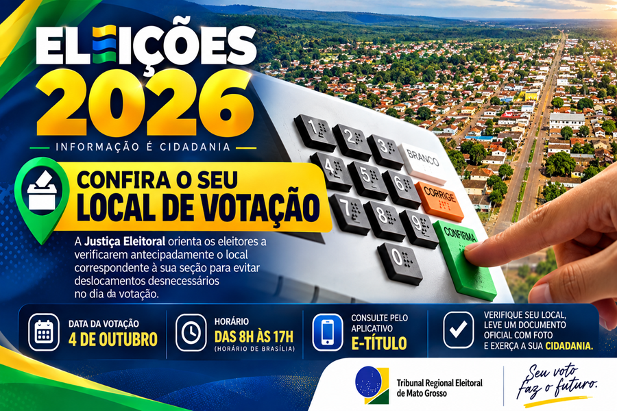 TRE-MT divulga locais de votação para as Eleições 2026 em Aripuanã 