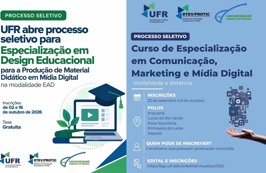 Polo UAB de Aripuanã terá 60 vagas em duas especializações gratuitas da UFR 