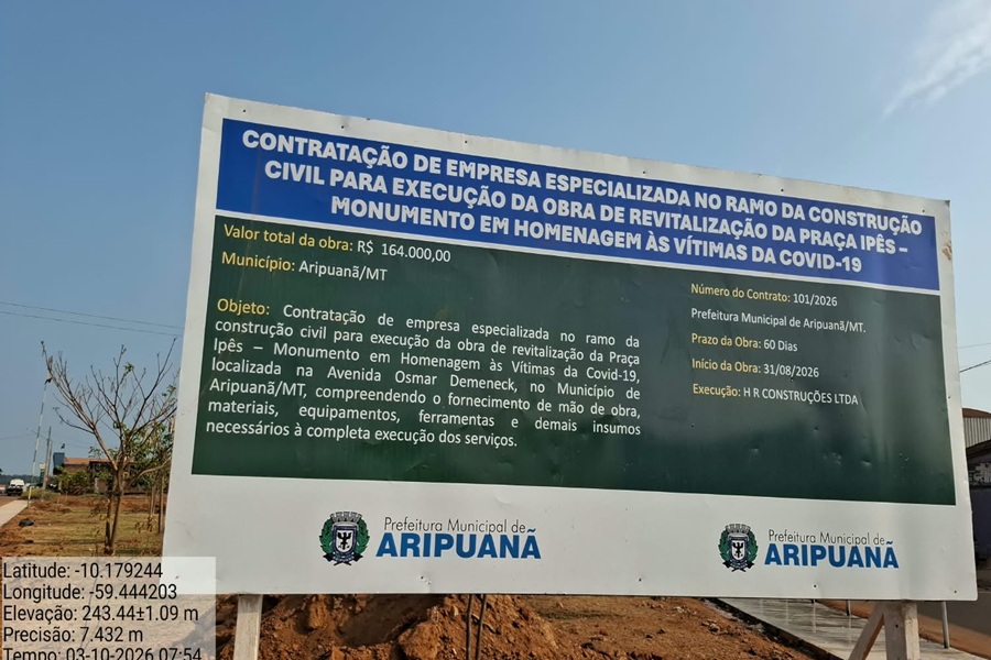 Prefeitura de Aripuanã repudia atos de vandalismo e depredação em praça pública 