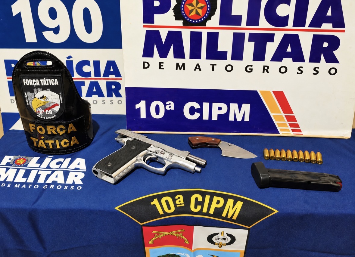 Homem de 49 anos é preso com pistola calibre .380 durante operação da Polícia Militar em boate de Aripuanã 